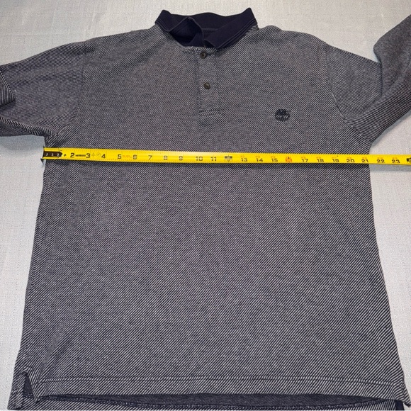 Men's timberland navy/Gray Long Sleeve Polo Shirt size M - Picture 5 of 7